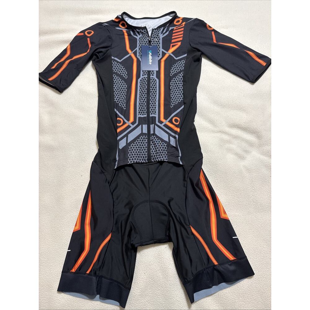Cycling Skinsuit Wulibike Size Large NEW WITH TAGS Tron Inspired Design
